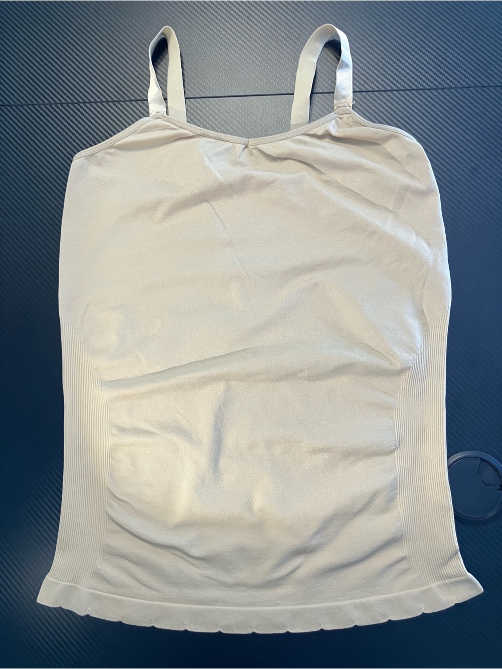 Women’s Cream Ribbed Seamless Cami with Slim Straps